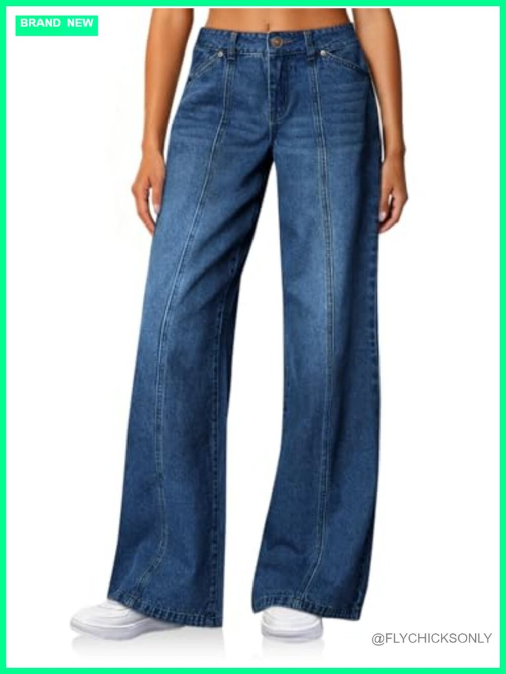 High Waisted Wide Leg Stretch Jeans Loose Fit Baggy Denim Pants